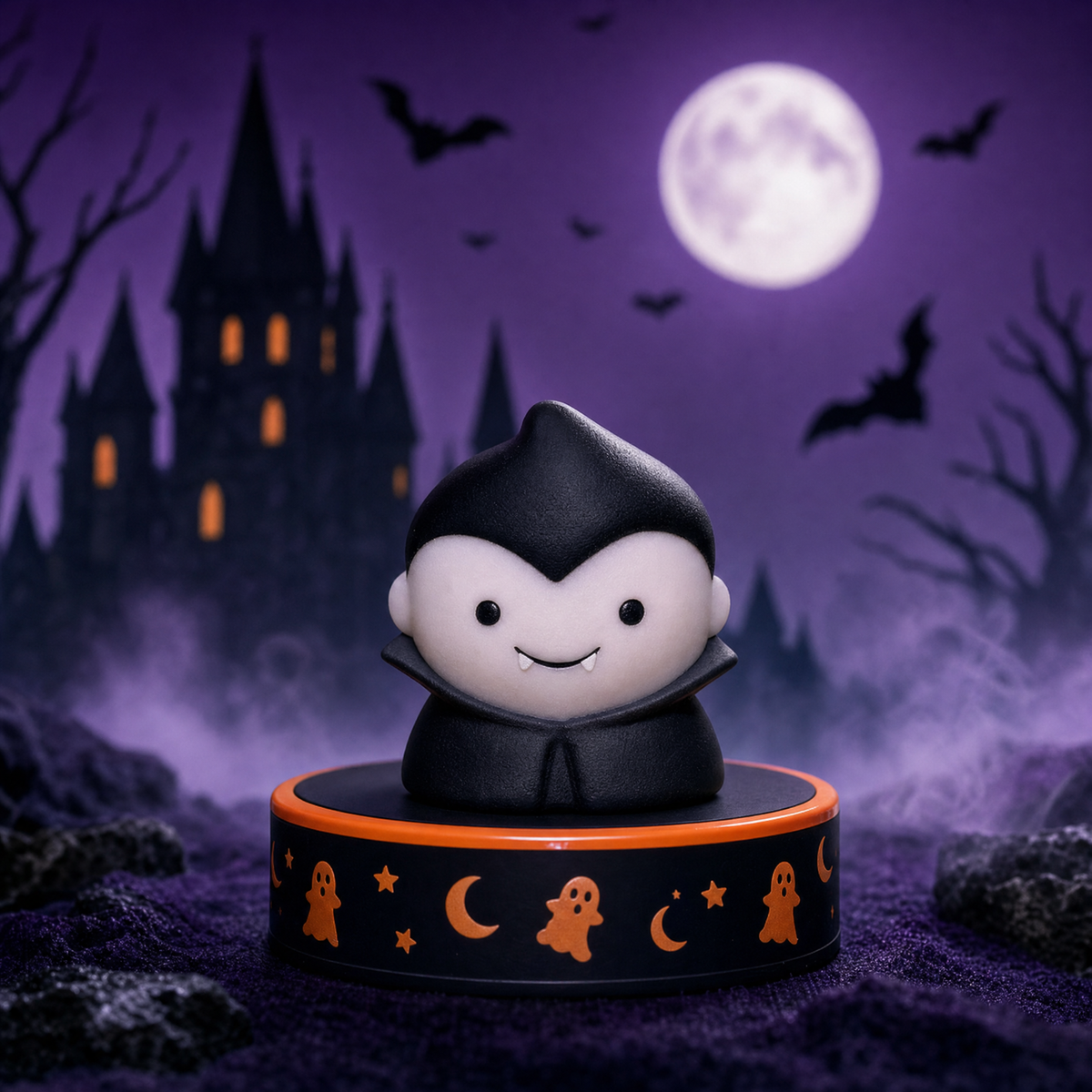 Count Fluff - vampire mochi monster in collector base