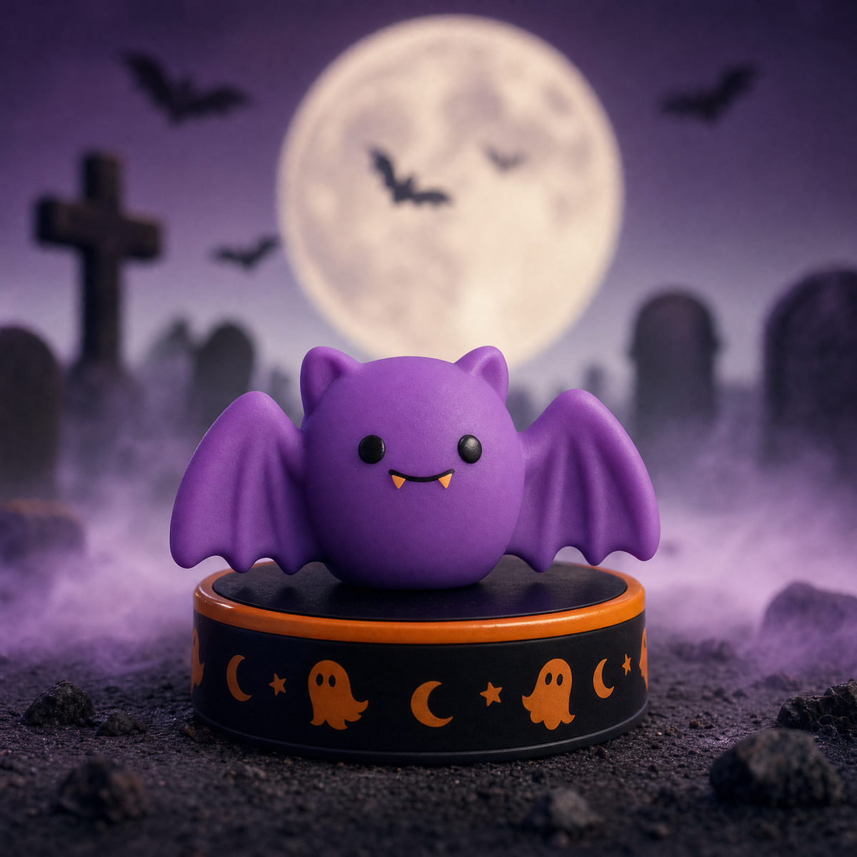 Wing Ding - purple bat mochi monster in collector base