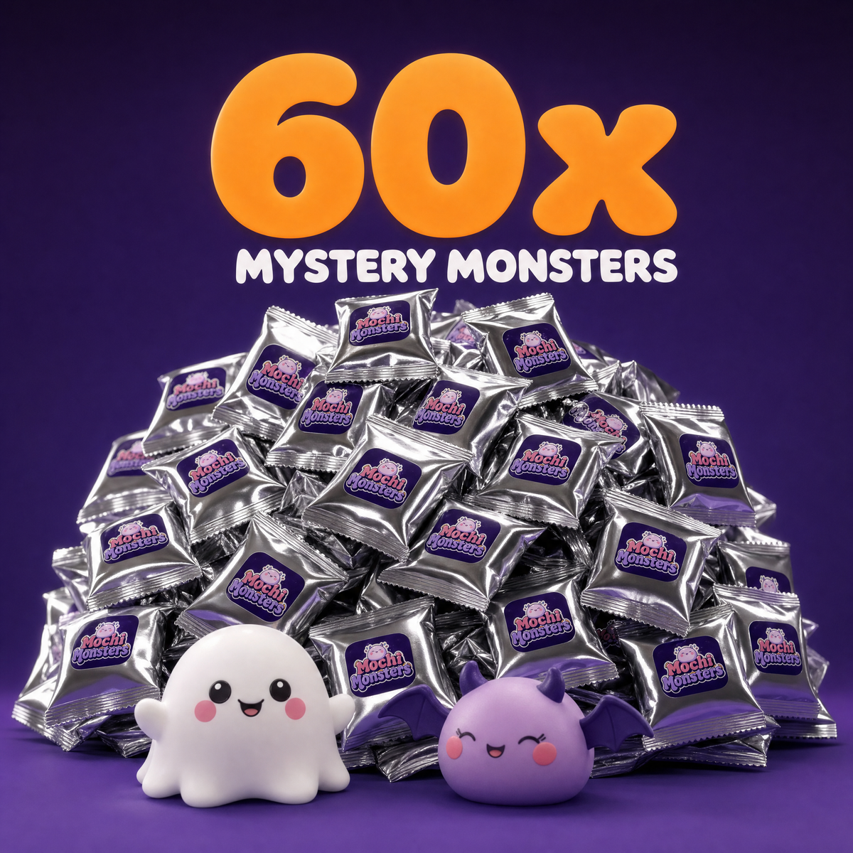 60x mystery monsters pack - individually wrapped foil pouches